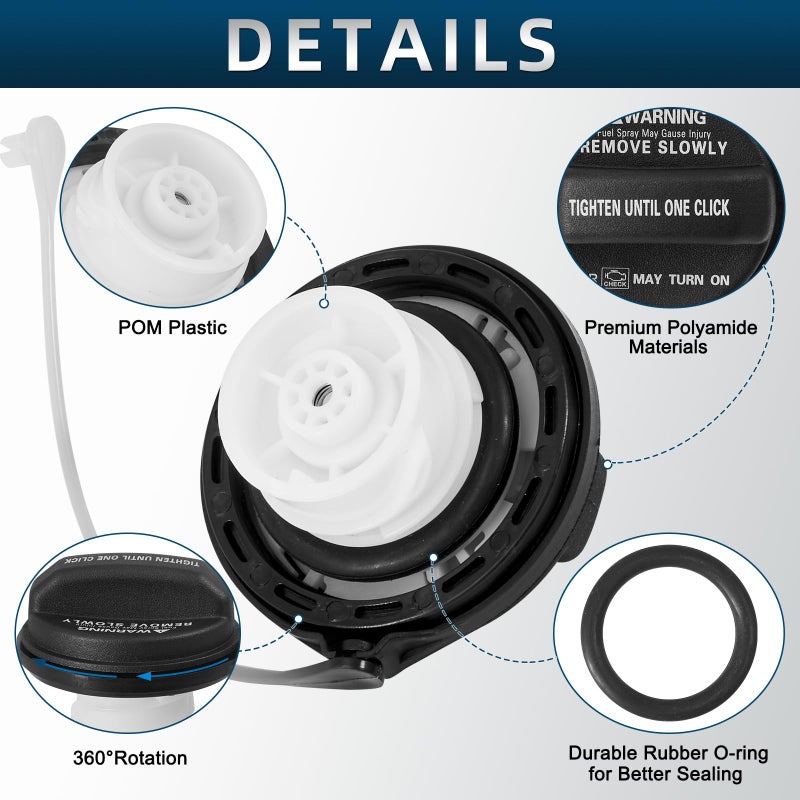 AUTOBABA Fuel Tank Cap Gas Cap Compatible with 2006-2019 Hyundai Accent  Azera  Elantra  Elantra GT  Entourage  Equus  Genesis  Genesis Coupe  Santa Fe  Sonata  Tucson Replace#31010-3L600  310103L600 - Image 3